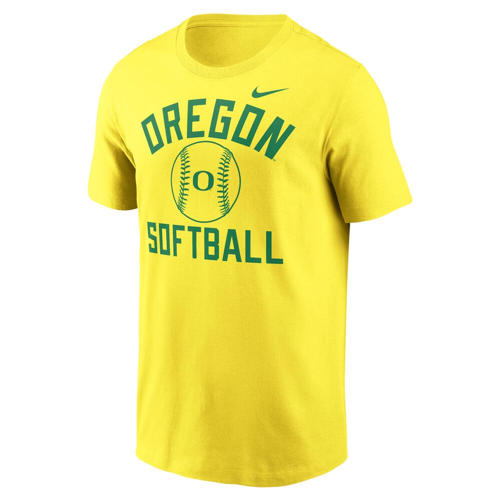 Classic Oregon O, Nike, Yellow, Crew Neck, Women, Unisex, Softball, T-Shirt, 927126